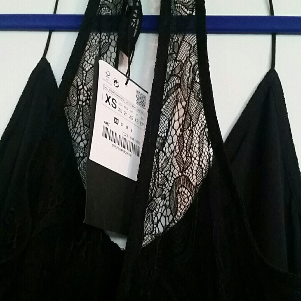 Zara Woman Sz XS black lace sundress - Picture 3 of 3